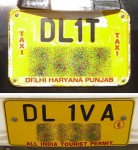 インド、タクシーのナンバープレート