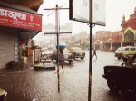 雨季のインドのスコール