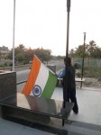 インド、ポルバンダールの国旗掲揚